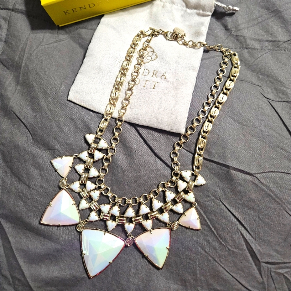 Kendra Scott white iridescent necklace